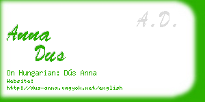 anna dus business card